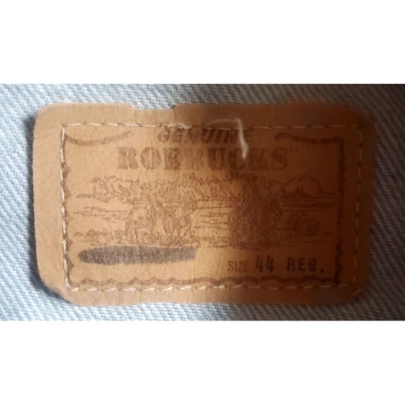 VTG Roebucks Jean Jacket 46 REG Denim 80's Light Wash Copper Buttons 100% Cotton - Picture 6 of 9